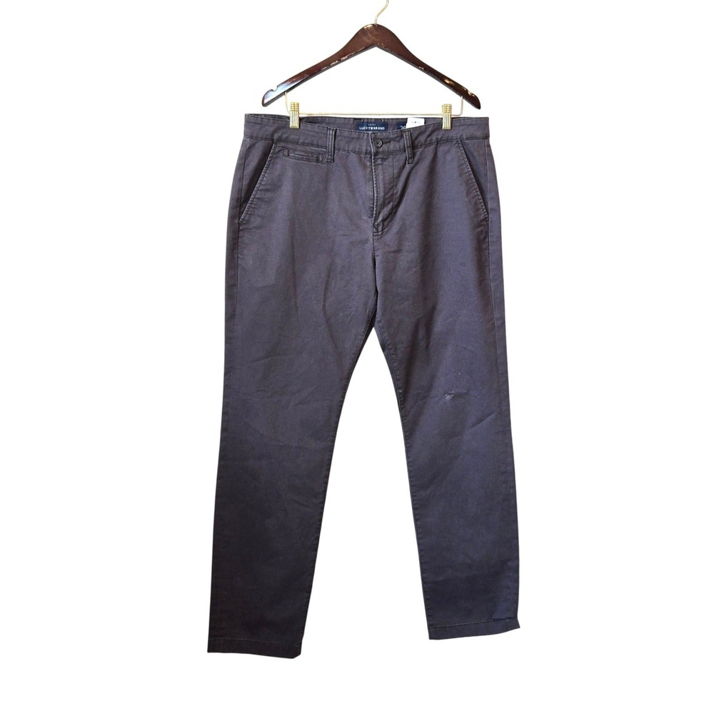 Lucky Brand‎ Mens 121 Slim Straight Chino Pants Charcoal 36x32 Office Capsule